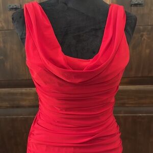 Nightway Red Ruched Formal Dress